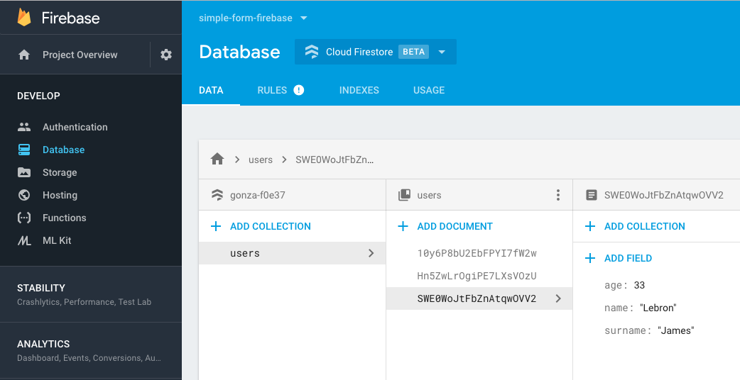 firebase example app